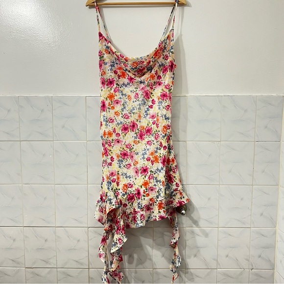 Jessica Simpson XL Colorful Floral Sleeveless Asymmetric Hem Ruffle Fairy Dress - Picture 1 of 8